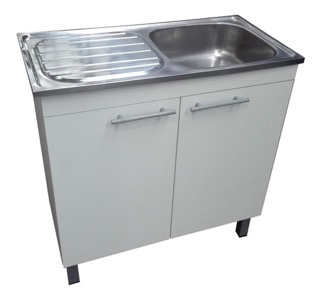 Con pileta de acero inoxidable con mueble